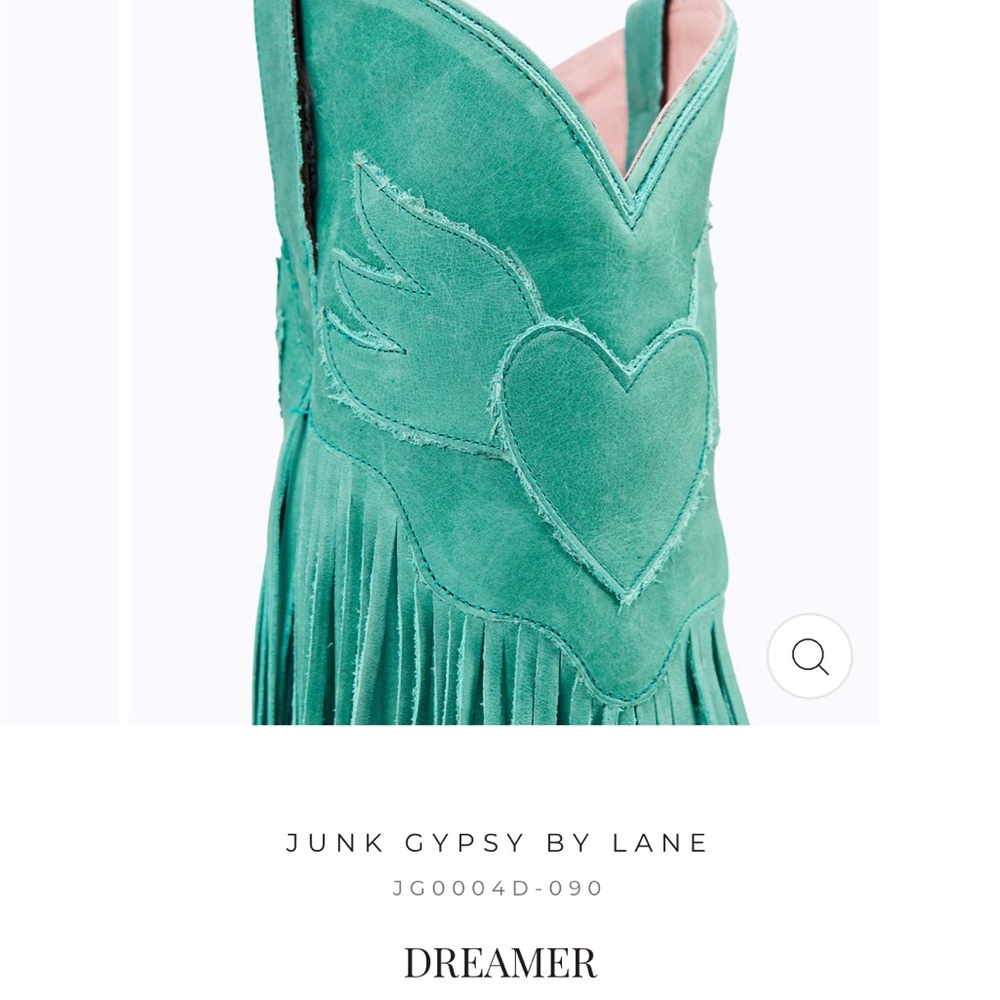 Junk Gypsy Lane Fringe Teal Cowboy 🤠 Boots 7.5 7 - Picture 8 of 16
